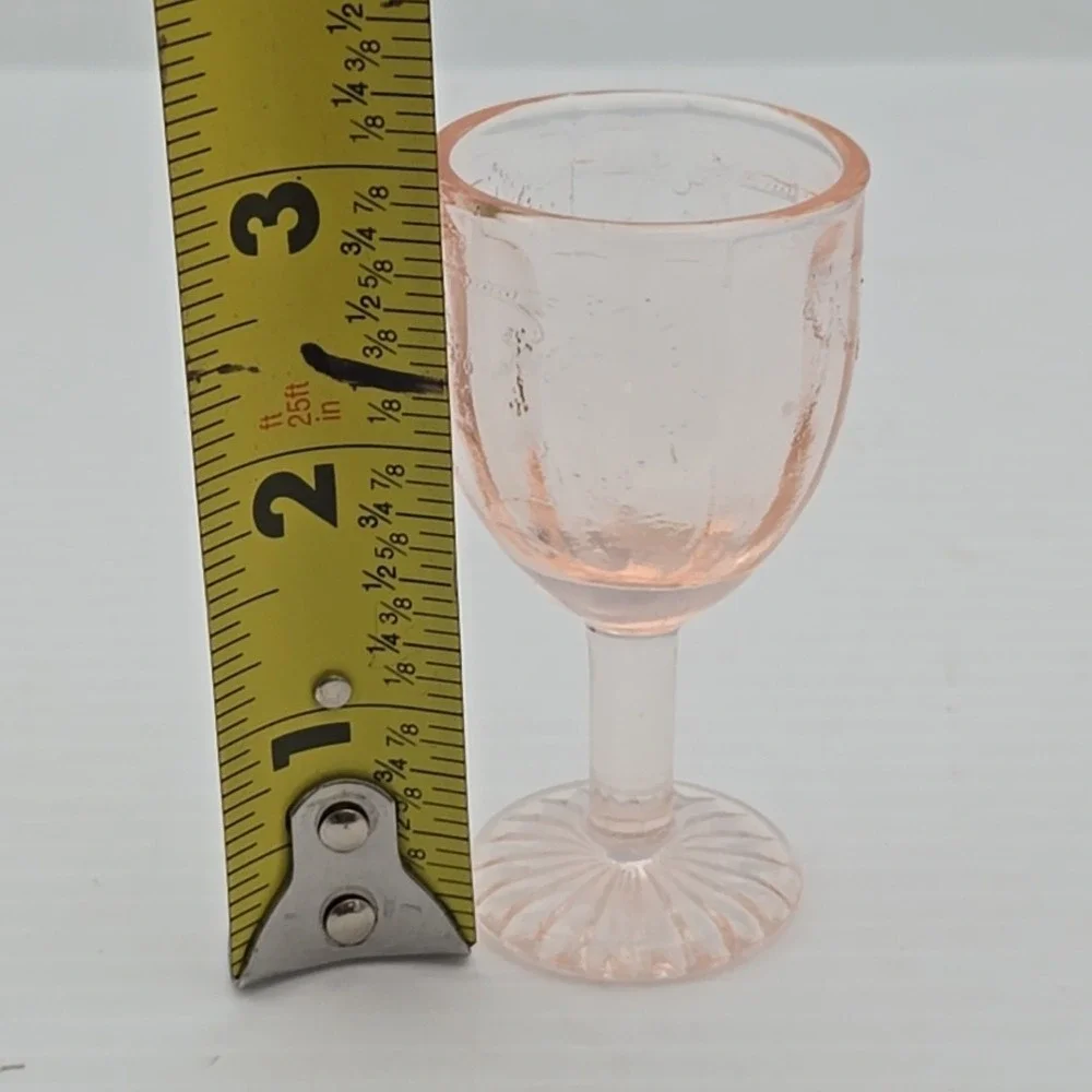 Mosser Pink Depression Glass Mini Wine Glass Goblet‎ Cameo Shot Glass